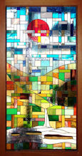 abstract style stained glass window