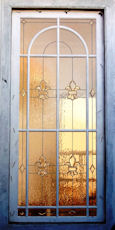 bevelled style stained glass window