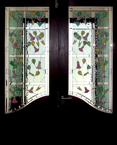 Floral Lily Stained Glass Panels Version 2