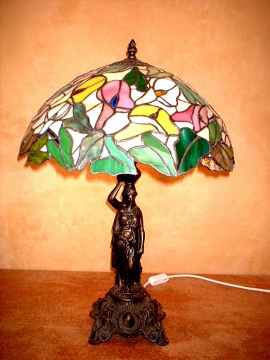 Arum Lillies Stained Glass Lamp