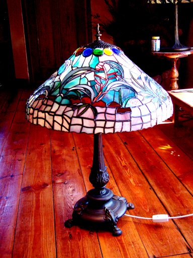 Dolphins Stained Glass Lamp