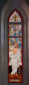 jesus stained glass church panel